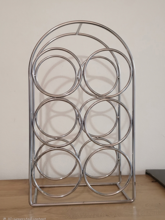 Other - Arched Chrome Metal 6 Bottle Kitchen Wine Rack Storage Countertop Display (Read)